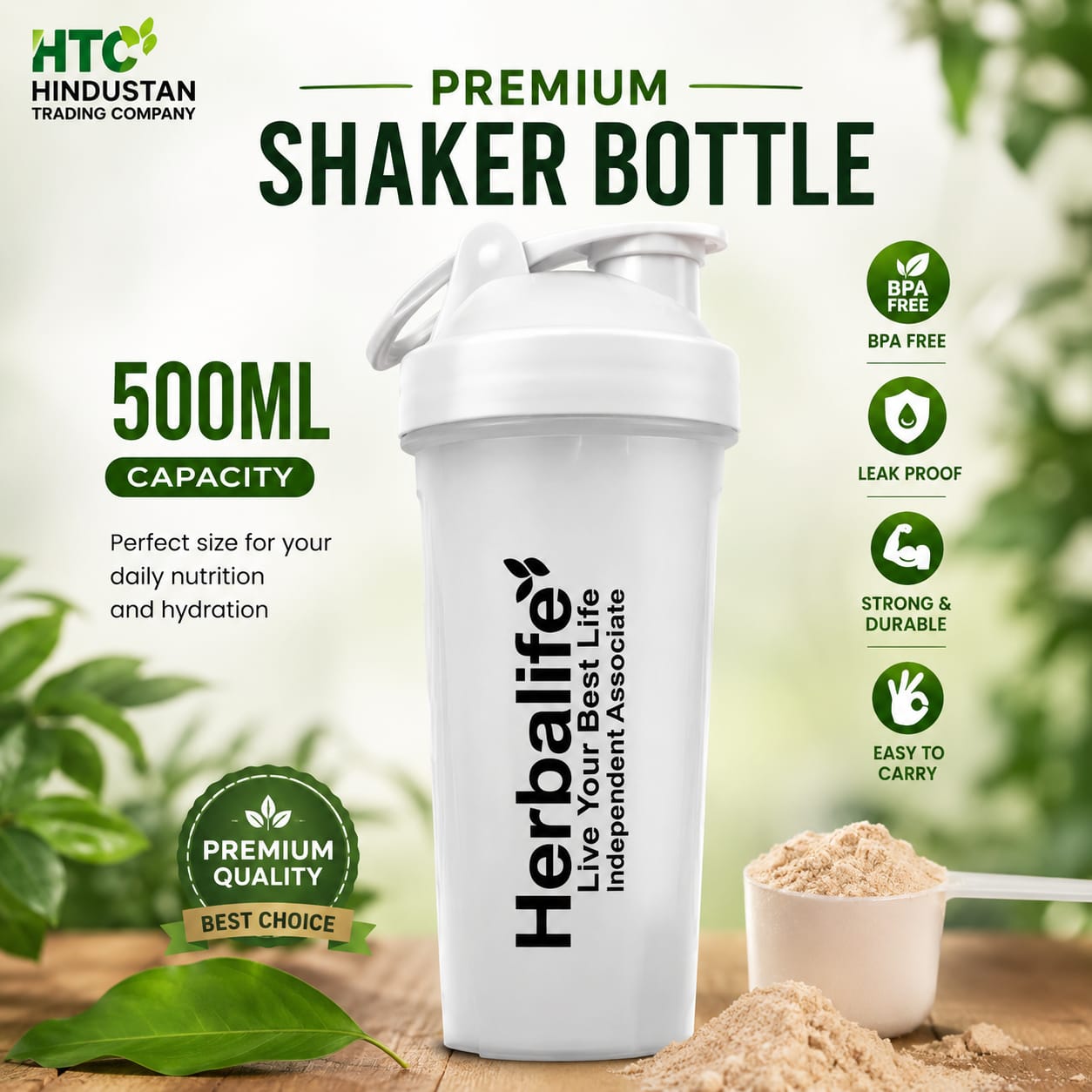 Premium 500ML Herbalife Shaker Bottle | BPA-Free & Leak-Proof | Durable Nutrition & Fitness Bottle