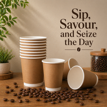 150ML Brown Double Wall Paper Cup - Pack Of 25 Pieces