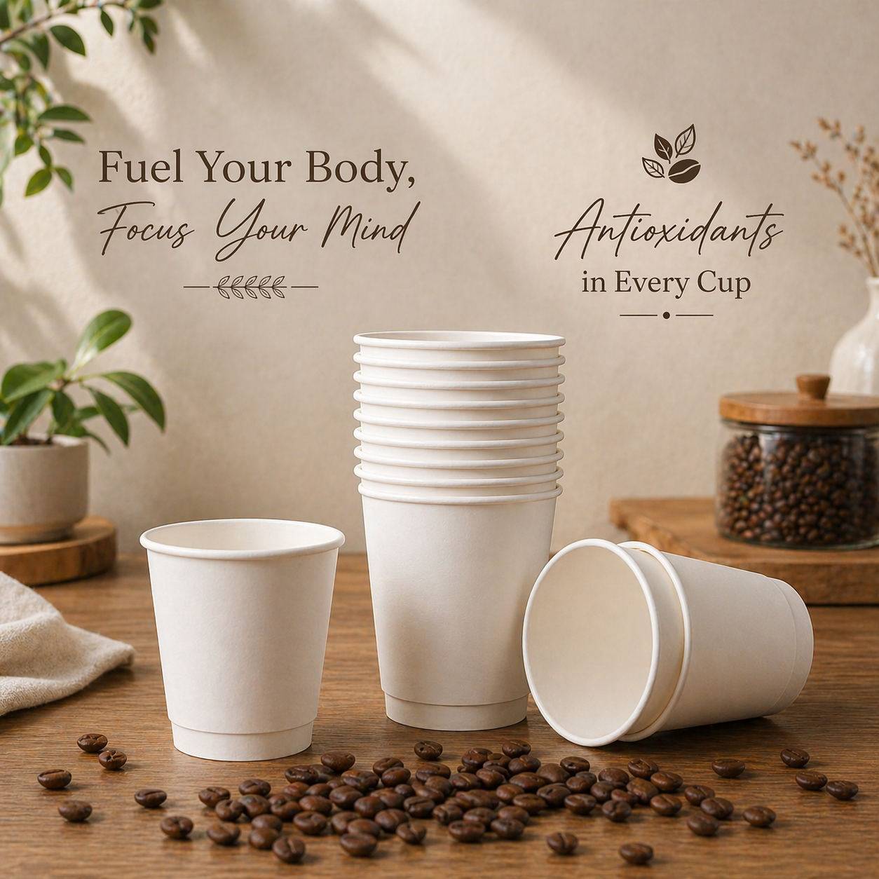 150ML White Double Wall Paper Cup - Pack Of 25 Pieces