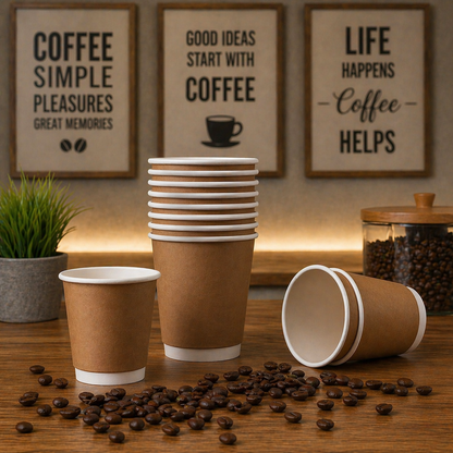 150ML Brown Double Wall Paper Cup - Pack Of 25 Pieces