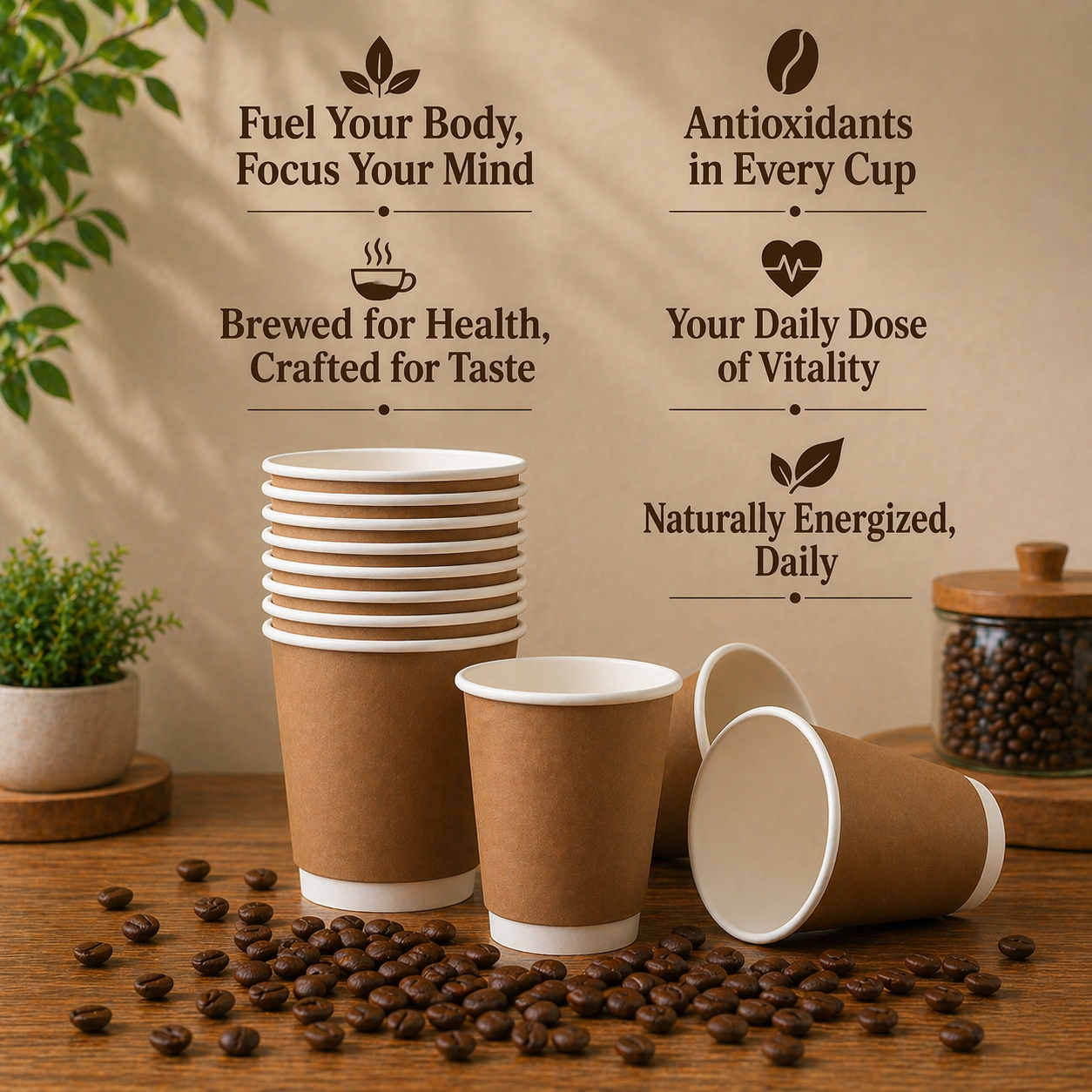 150ML Brown Double Wall Paper Cup - Pack Of 25 Pieces