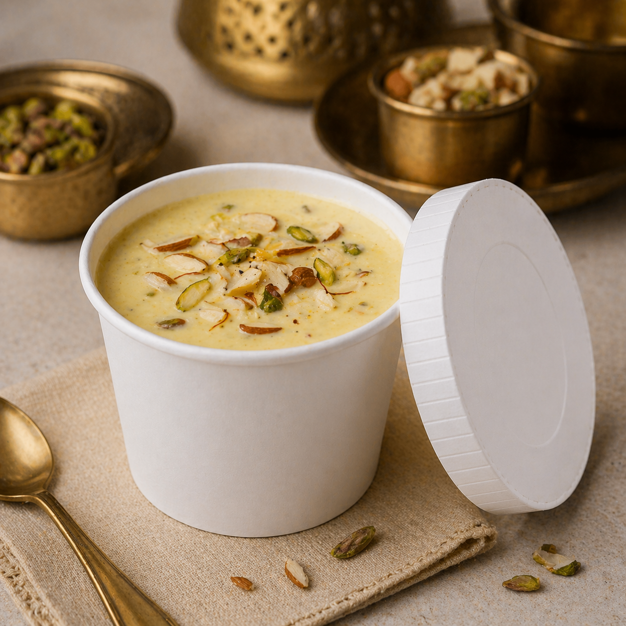 300ML Paper Container with Paper Lid - Pack of 25 Pieces