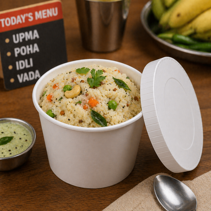 300ML Paper Container with Paper Lid - Pack of 25 Pieces