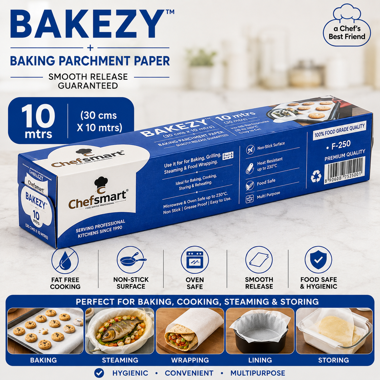 Chefsmart Baking Parchment Paper – 30cm × 10m | Non-Stick & Reusable