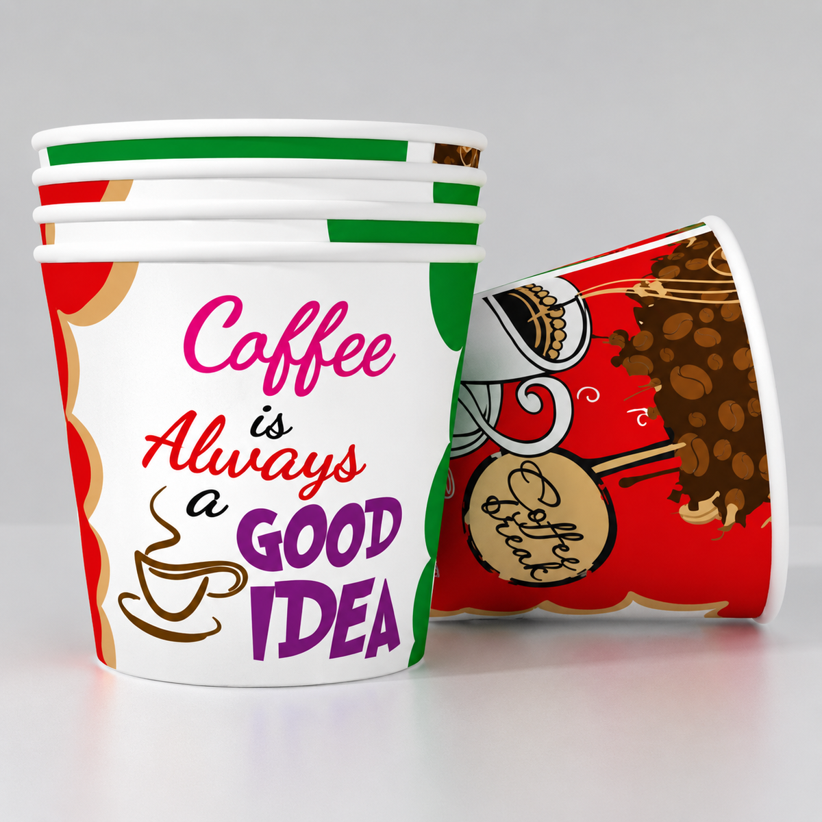 130ML Paper Cups | 177 GSM | Plain & Printed 1-Color | Premium Disposable Cups