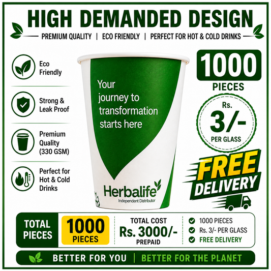 High-Demand HTC-5 Premium Nutritional Paper Glass | 330 GSM | 1000 Pieces | ₹3/Glass | Free Delivery