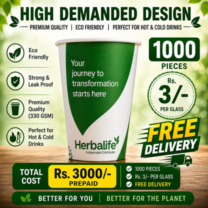 High-Demand HTC-5 Premium Nutritional Paper Glass | 330 GSM | 1000 Pieces | ₹3/Glass | Free Delivery