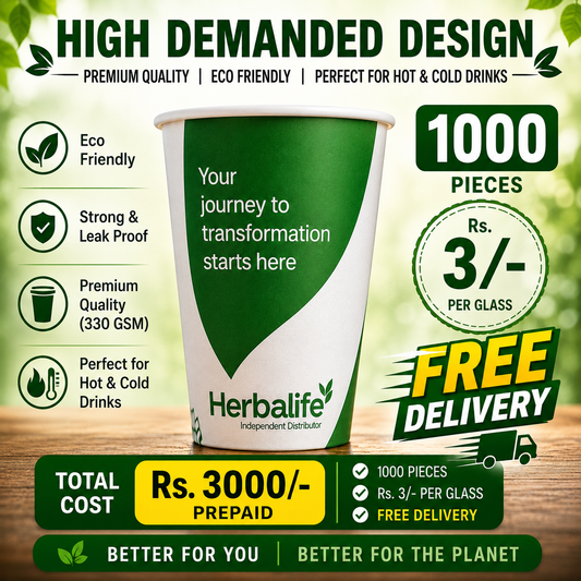 High-Demand HTC-5 Premium Nutritional Paper Glass | 330 GSM | 1000 Pieces | ₹3/Glass | Free Delivery