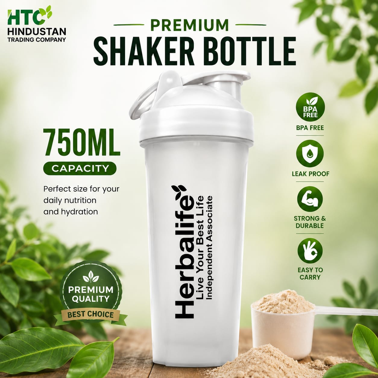 Premium 750 ML Herbalife Shaker Bottle | BPA-Free & Leak-Proof | Durable Nutrition & Fitness Bottle