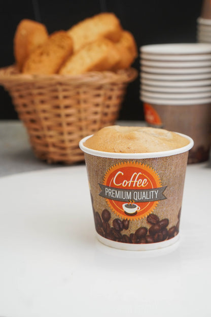 150ML Premium Paper Cup – Pack Of 50 - 177/205 GSM | Coffee, Tea & Water Cup | Plain & 1-Color Printed