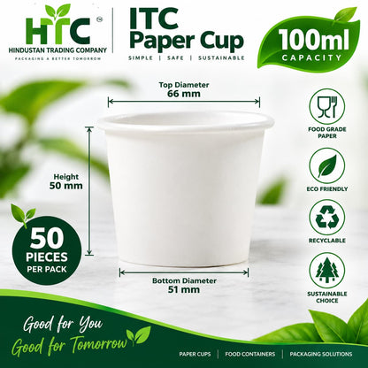 ITC 100ml Paper Ice Cream Cup – Pack of 50 Pieces