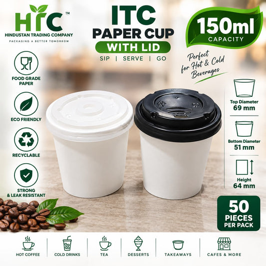 ITC 150ml Paper Ice Cream Cup with Lid – Pack of 50 Pieces