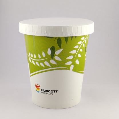 240ML [8 Oz] Paper Juice Glass with Straw Cut LID - Pack of 50