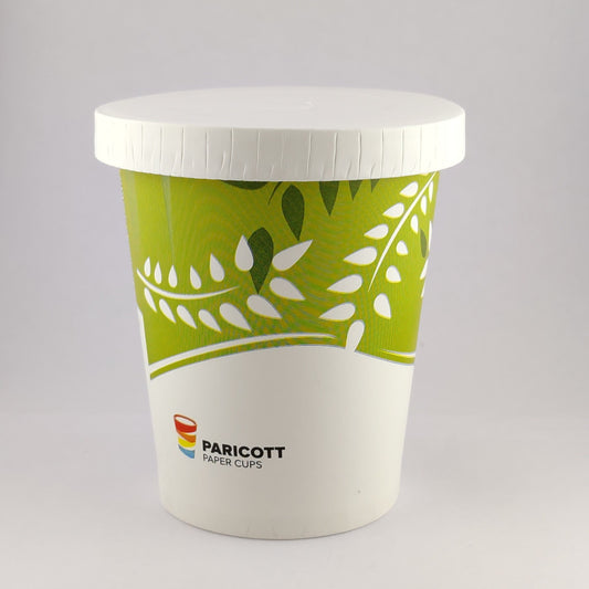 240ML [8 Oz] Paper Juice Glass with Straw Cut LID - Pack of 50